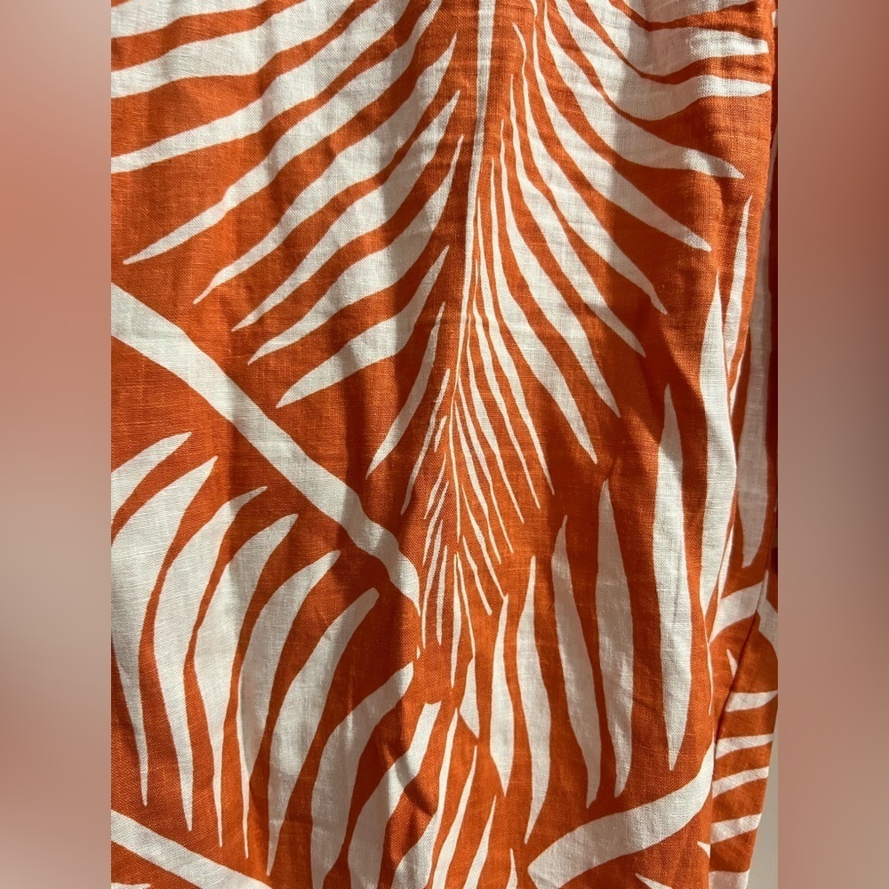 NEW NWT Panama Jack flowy dressy wide leg pants orange white floral L large - Picture 7 of 10